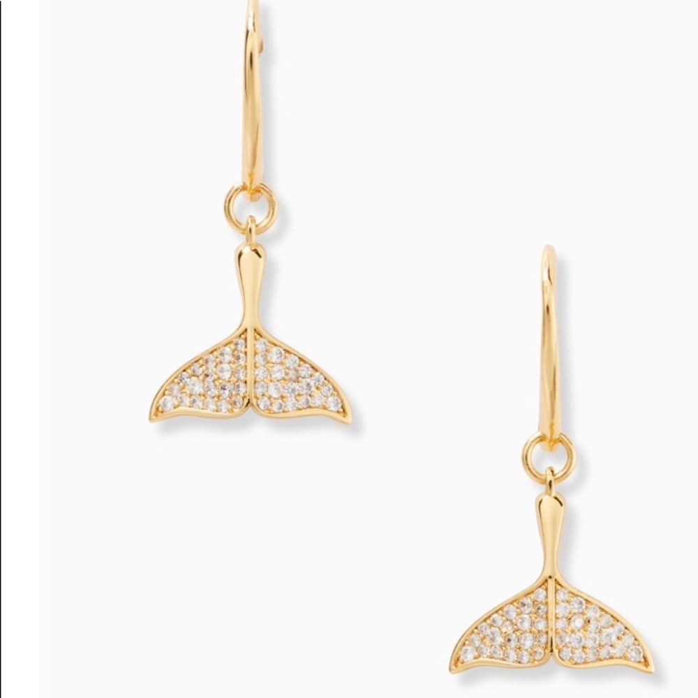 NWT Kate Spade Pave Whale Tails Drop Earri…